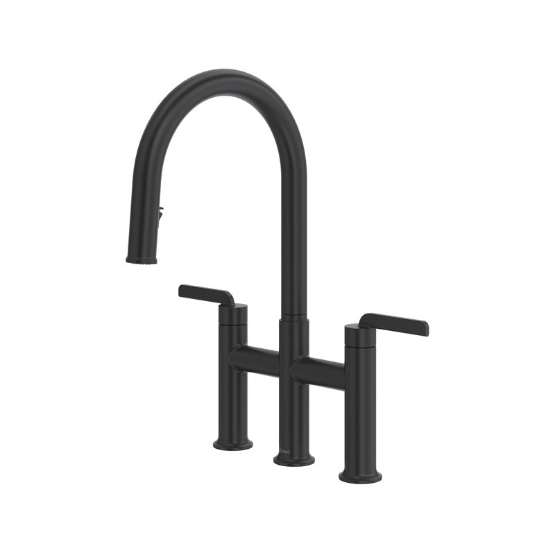 Riobel Authentica AU400 Bridge Pull-Down Kitchen Faucet with C-Spout