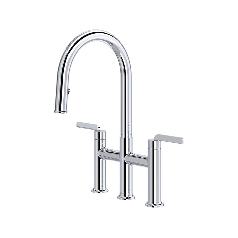 Riobel Authentica AU400 Bridge Pull-Down Kitchen Faucet with C-Spout