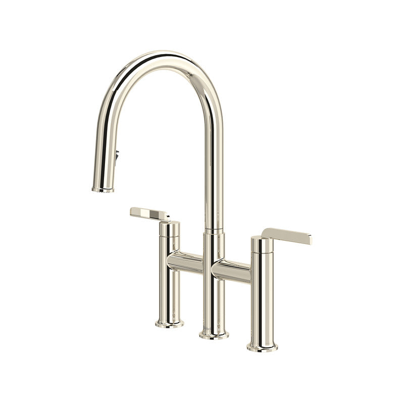 Riobel Authentica AU400 Bridge Pull-Down Kitchen Faucet with C-Spout