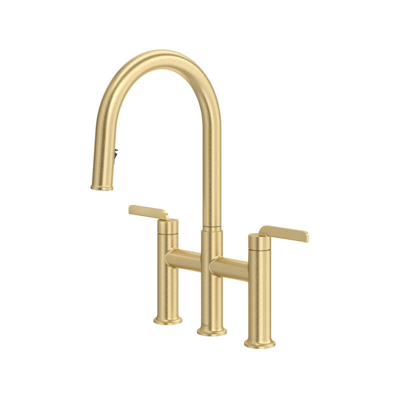 Riobel Authentica AU400 Bridge Pull-Down Kitchen Faucet with C-Spout