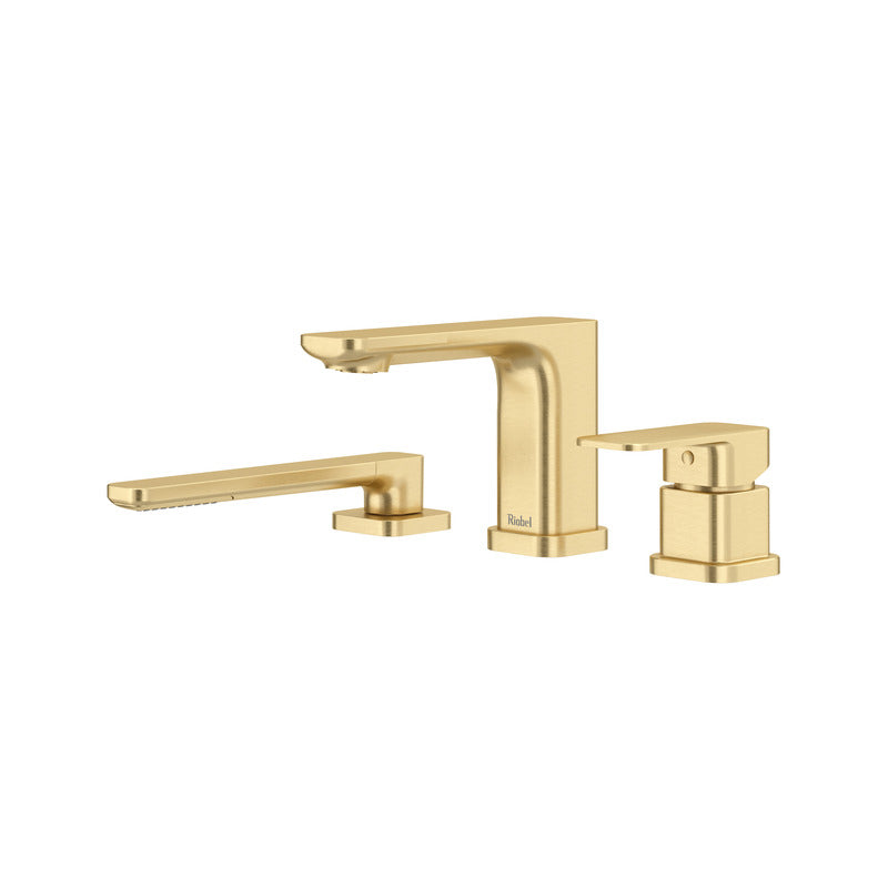 Riobel Equinox TEQ10 3-piece deck-mount tub filler with hand shower trim (Without Rough-in)